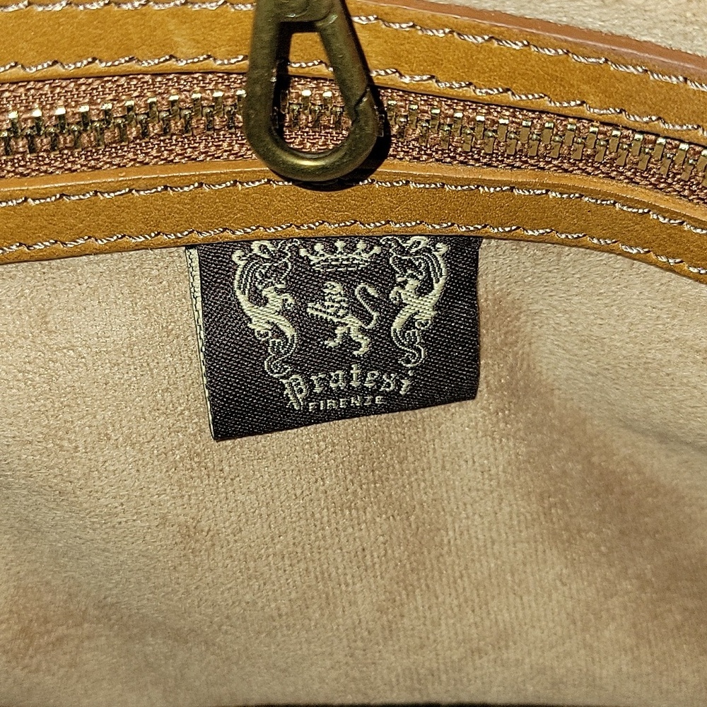 Large Pratesi Firenze Brown Italian Leather Tote Crossbody Bag - Picture 14 of 14